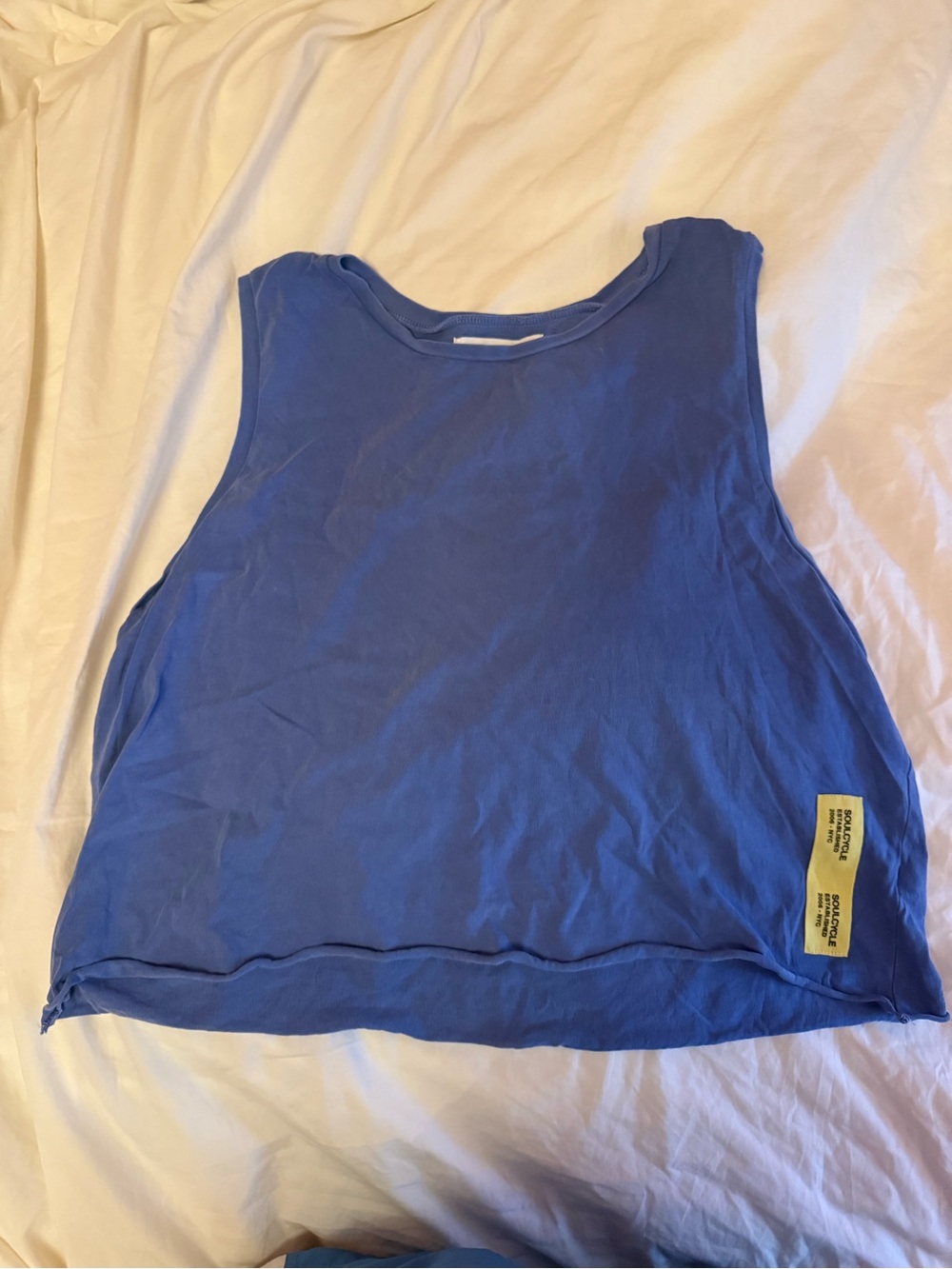 Soul Cycle Blue Sleeveless Crop Tank Top Size L